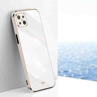 For OPPO A92s XINLI Straight 6D Plating Gold Edge TPU Shockproof Case(White)