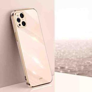 For OPPO Find X3 Pro XINLI Straight 6D Plating Gold Edge TPU Shockproof Case(Pink)