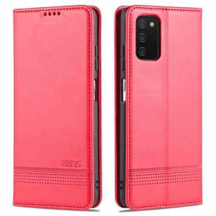 For Samsung Galaxy A03s 164mm AZNS Magnetic Calf Texture Horizontal Flip Leather Case with Card Slots & Holder & Wallet(Red)