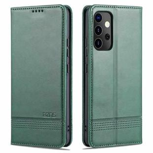 For Samsung Galaxy A82 5G AZNS Magnetic Calf Texture Horizontal Flip Leather Case with Card Slots & Holder & Wallet(Dark Green)