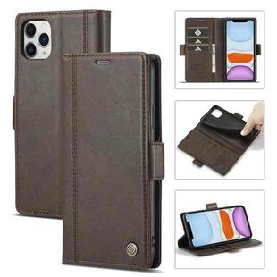 LC.IMEEKE Magnetic Buckle PU + TPU Horizontal Flip Leather Case with Holder & Card Slots & Wallet For iPhone 11(Coffee)