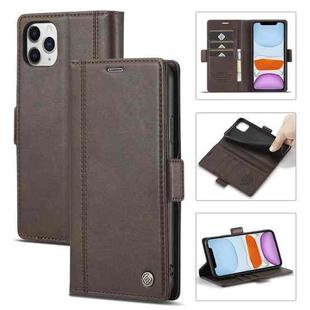 LC.IMEEKE Magnetic Buckle PU + TPU Horizontal Flip Leather Case with Holder & Card Slots & Wallet For iPhone 11 Pro(Coffee)