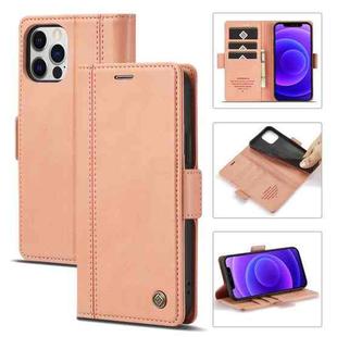 For iPhone 12 Pro Max LC.IMEEKE Magnetic Buckle PU + TPU Horizontal Flip Leather Case with Holder & Card Slots & Wallet(Rose Gold)