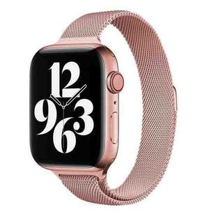 Milan Loopback Small Waist Watch Band For Apple Watch Series 8&7 41mm / SE 2&6&SE&5&4 40mm / 3&2&1 38mm(Rose Pink)