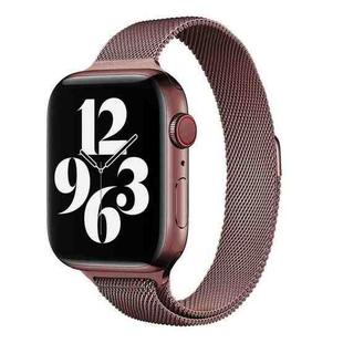 Milan Loopback Small Waist Watch Band For Apple Watch Ultra 49mm / Series 8&7 45mm / SE 2&6&SE&5&4 44mm / 3&2&1 42mm(Coffee)