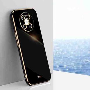 For Huawei Mate 40 XINLI Straight 6D Plating Gold Edge TPU Shockproof Case(Black)