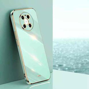 For Huawei Mate 40 XINLI Straight 6D Plating Gold Edge TPU Shockproof Case(Mint Green)