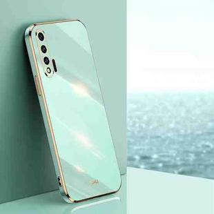For Huawei nova 6 5G XINLI Straight 6D Plating Gold Edge TPU Shockproof Case(Mint Green)