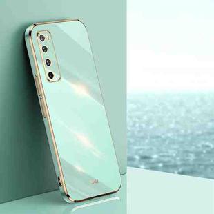 For Huawei nova 7 5G XINLI Straight 6D Plating Gold Edge TPU Shockproof Case(Mint Green)