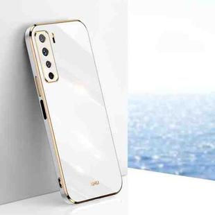 For Huawei nova 7 SE XINLI Straight 6D Plating Gold Edge TPU Shockproof Case(White)