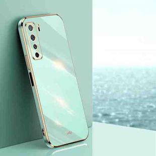 For Huawei nova 7 SE XINLI Straight 6D Plating Gold Edge TPU Shockproof Case(Mint Green)