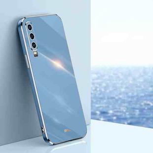 For Huawei P30 XINLI Straight 6D Plating Gold Edge TPU Shockproof Case(Celestial Blue)