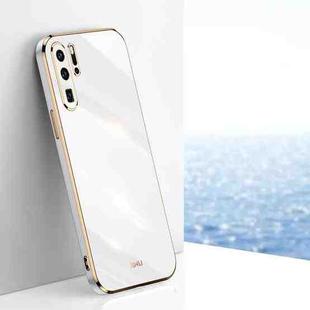 For Huawei P30 Pro XINLI Straight 6D Plating Gold Edge TPU Shockproof Case(White)