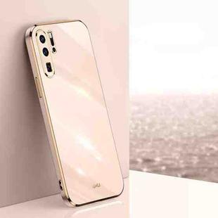 For Huawei P30 Pro XINLI Straight 6D Plating Gold Edge TPU Shockproof Case(Pink)