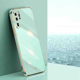 For Huawei P30 Pro XINLI Straight 6D Plating Gold Edge TPU Shockproof Case(Mint Green)