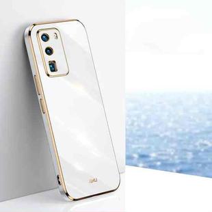 For Huawei P40 XINLI Straight Edge 6D Electroplate TPU Phone Case(White)