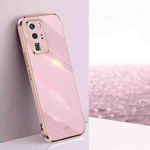 For Huawei P40 Pro XINLI Straight 6D Plating Gold Edge TPU Shockproof Case(Cherry Purple)