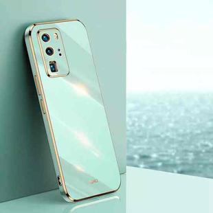 For Huawei P40 Pro XINLI Straight 6D Plating Gold Edge TPU Shockproof Case(Mint Green)