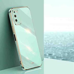 For Honor X10 5G XINLI Straight 6D Plating Gold Edge TPU Shockproof Case(Mint Green)
