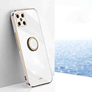 For Huawei nova 8 SE XINLI Straight 6D Plating Gold Edge TPU Shockproof Case with Ring Holder(White)