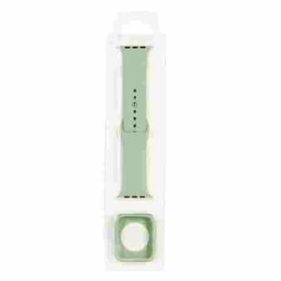 Silicone Watch Band + Watch Protective Case Set For Apple Watch Series 3 & 2 & 1 38mm(Mint Green)