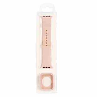 Silicone Watch Band + Watch Protective Case Set For Apple Watch Series 3 & 2 & 1 38mm(Rose Pink)