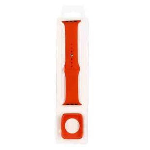 Silicone Watch Band + Watch Protective Case Set For Apple Watch Series 3 & 2 & 1 38mm(Orange)