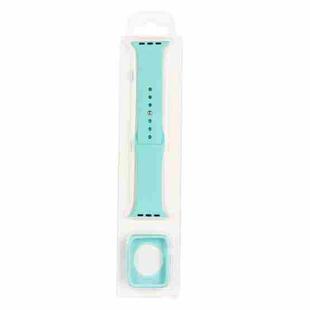 Silicone Watch Band + Watch Protective Case Set For Apple Watch Series 3 & 2 & 1 42mm(Light Blue)