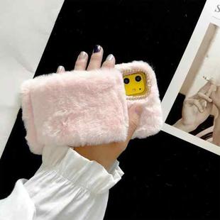 For iPhone 11 Wrist Band Plush Phone Protect Case(Pink)