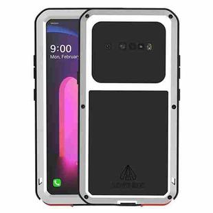 For LG V60 ThinQ 5G LOVE MEI Metal Shockproof Waterproof Dustproof Protective Case with Glass(Silver)