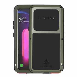 For LG V60 ThinQ 5G LOVE MEI Metal Shockproof Waterproof Dustproof Protective Case with Glass(Army Green)