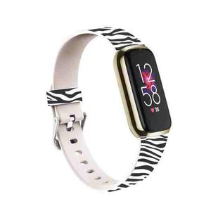 For Fitbit Luxe Special Edition Printing Silicone Replacement Strap Watchband, Size: L (Zebra)