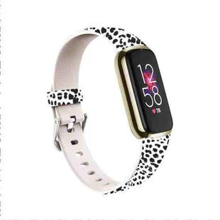 For Fitbit Luxe Special Edition Printing Silicone Replacement Strap Watchband, Size: L (Black Leopard)