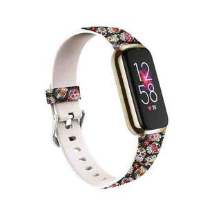 For Fitbit Luxe Special Edition Printing Silicone Watch Band, Size: L (Feet)