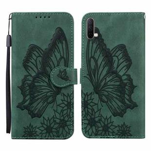 For OnePlus Nord CE 5G Retro Skin Feel Butterflies Embossing Horizontal Flip Leather Case with Holder & Card Slots & Wallet(Green)