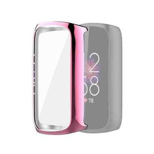 For Fitbit Luxe Full Coverage TPU Electroplating Protective Case Cover(Pink)