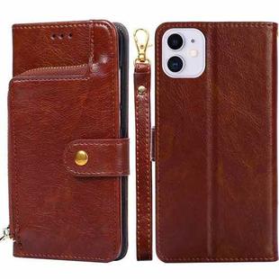 For iPhone 11 Zipper Bag PU + TPU Horizontal Flip Leather Case with Holder & Card Slot & Wallet & Lanyard (Brown)