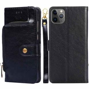 For iPhone 11 Pro Zipper Bag PU + TPU Horizontal Flip Leather Case with Holder & Card Slot & Wallet & Lanyard (Black)