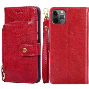 For iPhone 11 Pro Max Zipper Bag PU + TPU Horizontal Flip Leather Case with Holder & Card Slot & Wallet & Lanyard (Red)