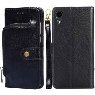 For iPhone XR Zipper Bag PU + TPU Horizontal Flip Leather Case with Holder & Card Slot & Wallet & Lanyard(Black)