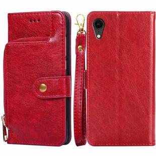 For iPhone XR Zipper Bag PU + TPU Horizontal Flip Leather Case with Holder & Card Slot & Wallet & Lanyard(Red)