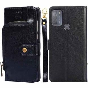 For Motorola Moto G50 Zipper Bag PU + TPU Horizontal Flip Leather Case with Holder & Card Slot & Wallet & Lanyard(Black)