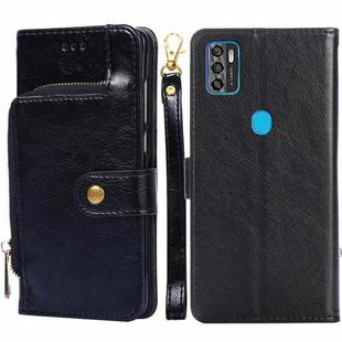 For ZTE Blade A7s 2020 Zipper Bag PU + TPU Horizontal Flip Leather Case with Holder & Card Slot & Wallet & Lanyard(Black)