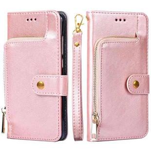 For ZTE Axon 30 Pro 5G Zipper Bag PU + TPU Horizontal Flip Leather Case with Holder & Card Slot & Wallet & Lanyard(Gold)