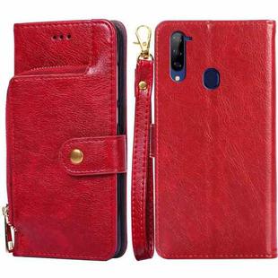 For ZTE Libero 5G Zipper Bag PU + TPU Horizontal Flip Leather Case with Holder & Card Slot & Wallet & Lanyard(Red)