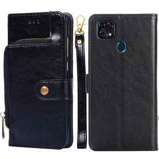 For ZTE Blade 20 Zipper Bag PU + TPU Horizontal Flip Leather Case with Holder & Card Slot & Wallet & Lanyard(Black)