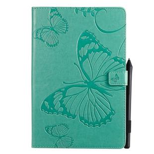 For Galaxy Tab S5e Pressed Printing Butterfly Pattern Horizontal Flip PU Leather Case with Holder & Card Slots & Wallet & Pen Slot(Green)