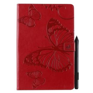 For Galaxy Tab S5e Pressed Printing Butterfly Pattern Horizontal Flip PU Leather Case with Holder & Card Slots & Wallet & Pen Slot(Red)