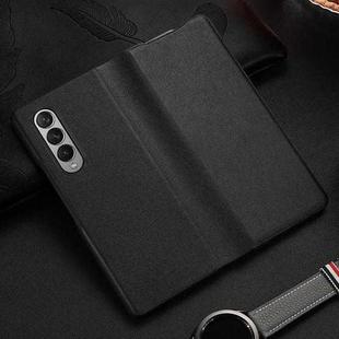 For Samsung Galaxy Z Fold3 5G Cowhide Shockproof Fold Leather Case(Black)