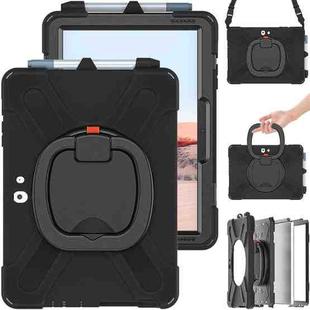 For Microsoft Surface Go 3 / 2 / 1 Silicone + PC Protective Case with Holder & Shoulder Strap(Black)